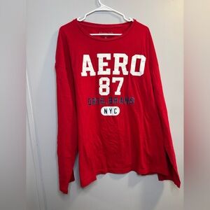 Aeropostale Red Graphic Long Sleeve Tee